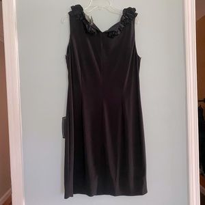 Black dress with big flowers
